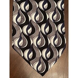 Insignia Black Blue Gray 100% Silk Men’s Neck Tie Made In Usa